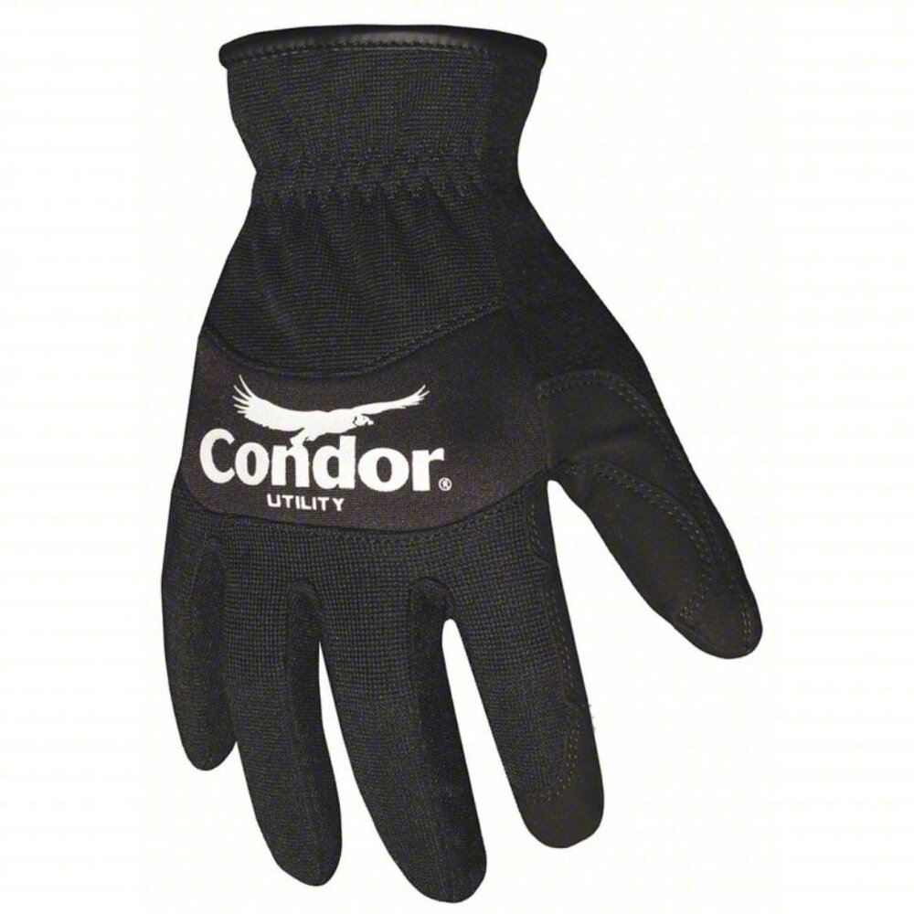 Condor 42La09 Mechanics Gloves, 2XL, Black, Spandex/Neoprene